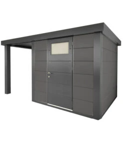 Wolff Finnhaus Metallgerätehaus Eleganto 2424, Inkl. Seitendach Links, Ca. B426/H227/T259 Cm