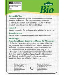 Bioland Koriander 5 Bioland Koriander -Angebote Pflanz Lust Store 8001984 BioKoriander Etikett neu 2